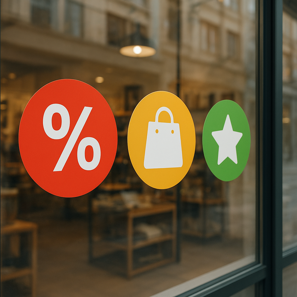 Naklejki na witrynach sklepowych – przyciągaj klientów wzrokiem